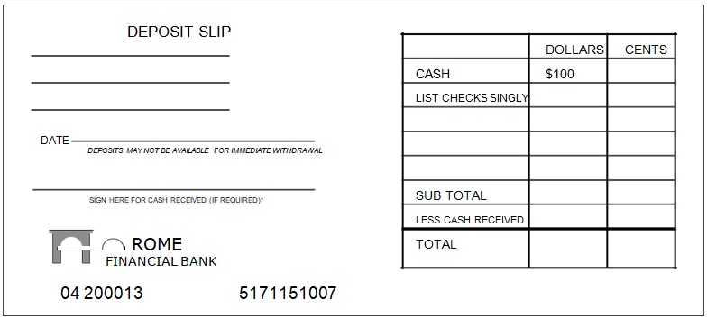 Printable Free Deposit Slip Template And Examples For Bank