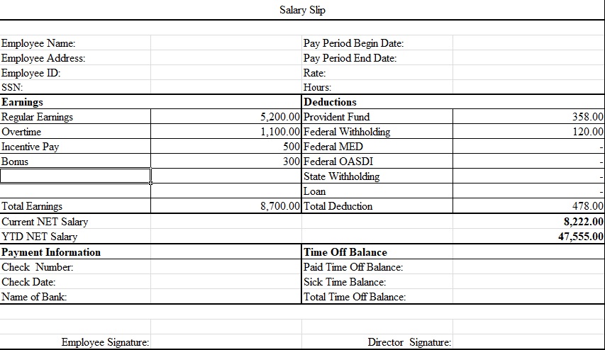 Download Best Collections Of Salary Slip Templates For Corporate 100 Free