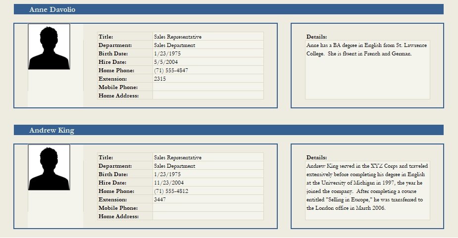 Printable Employee Profile Template Excel Word For Business Records