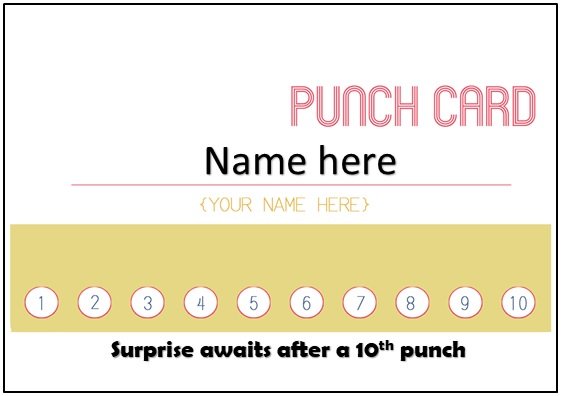 Punch Card Template Free Downloads