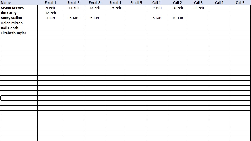 candidate tracking spreadsheet