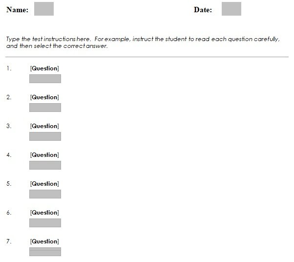 Multiple Choice Test Template Microsoft Word from www.bestcollections.org