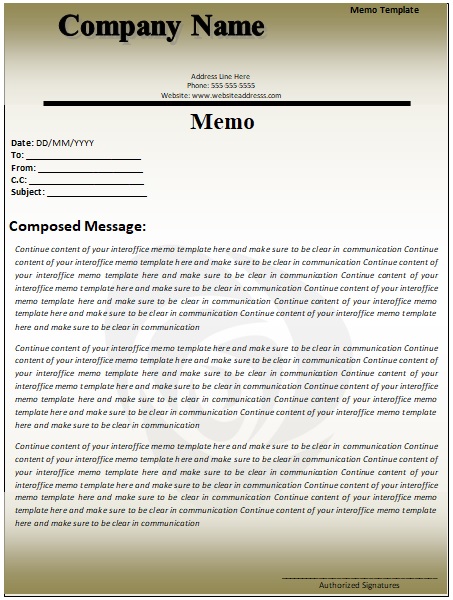 business memo format template