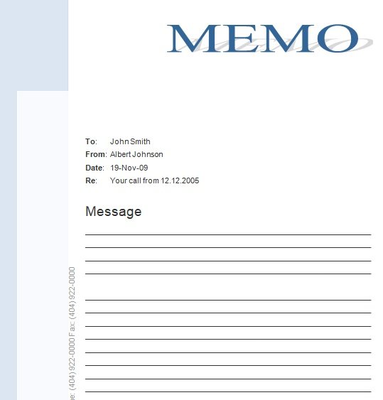 business memo format