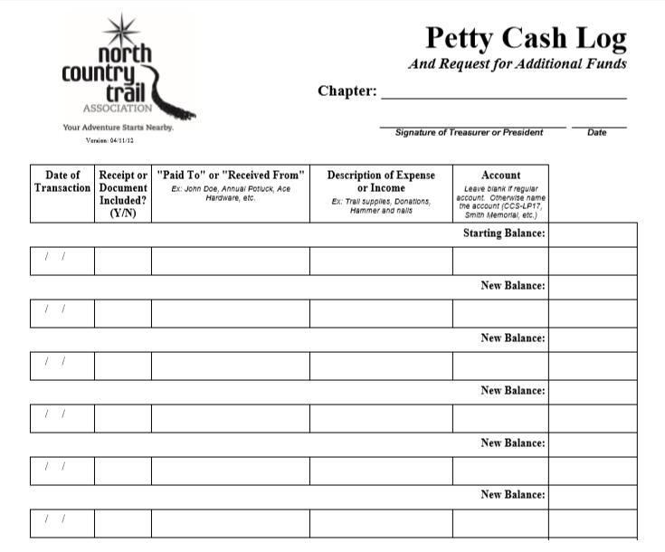petty cash form