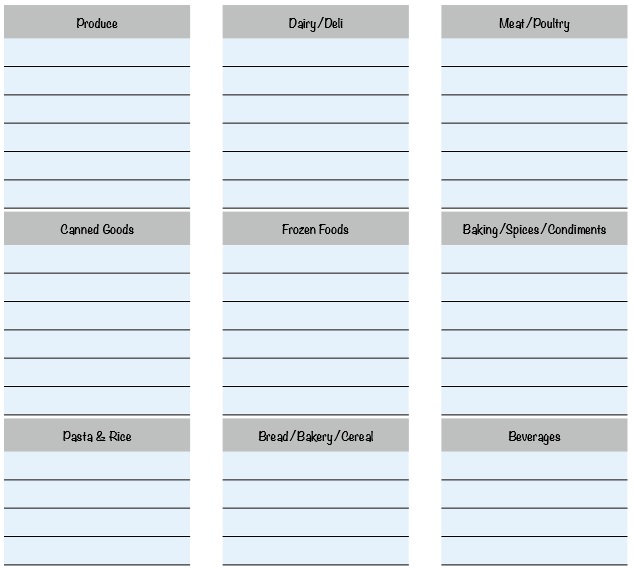 weekly meal planner template with grocery list pdf