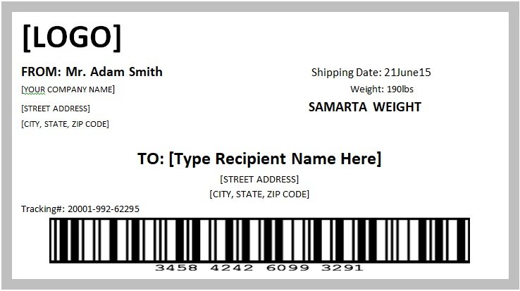 18 Free Printable Shipping Label Templates Word PDF Best Collections