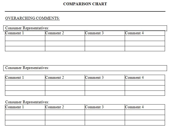 Blank Comparison Chart Template