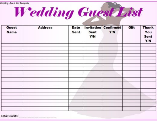 blank guest list template