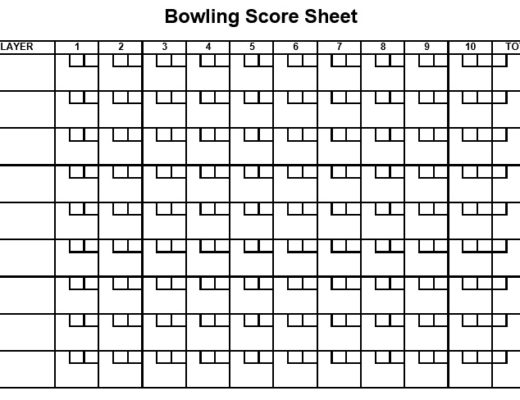 bowling score sheet