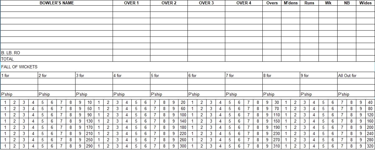 bowling score sheet excel
