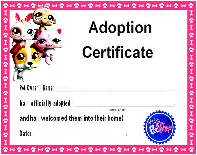 child adoption certificate