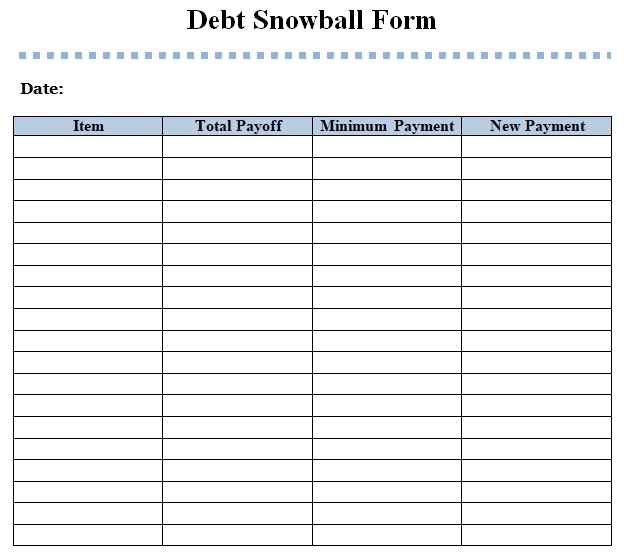 debt snowball worksheet