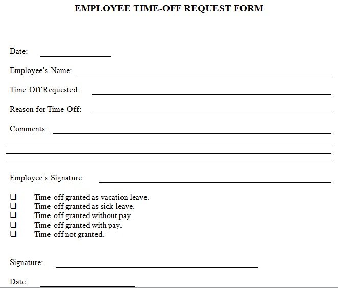 Free Printable Time off Request Forms & Templates (Word / PDF) - Best ...