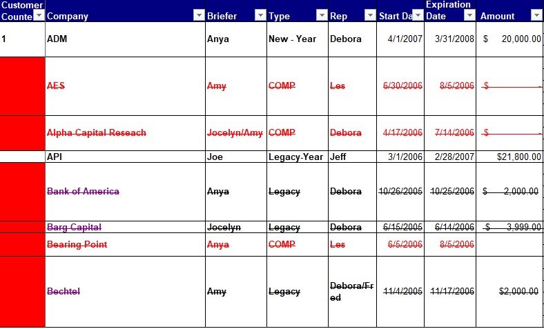 excel template for client database