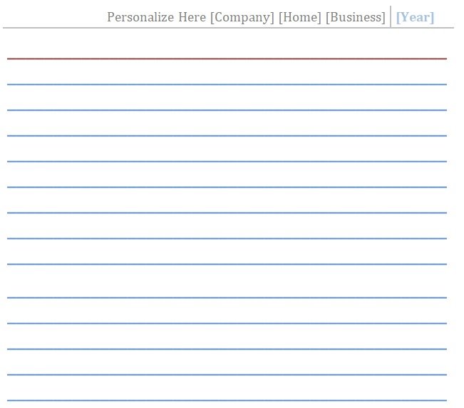 4x6 Index Template 