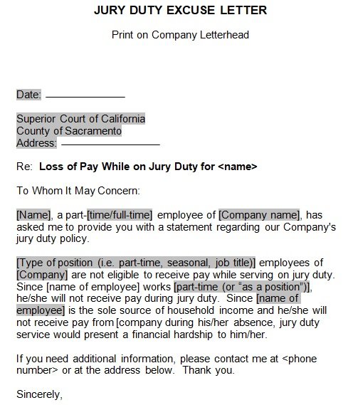  Employer Template Jury Duty Excuse Letter Employer Pdf Download