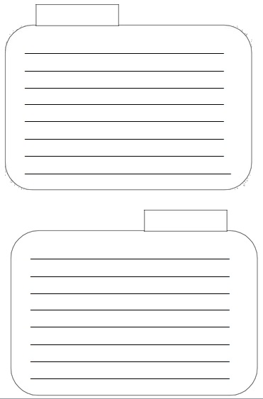 Printable Index Cards Template