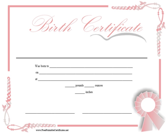 blank birth certificate template