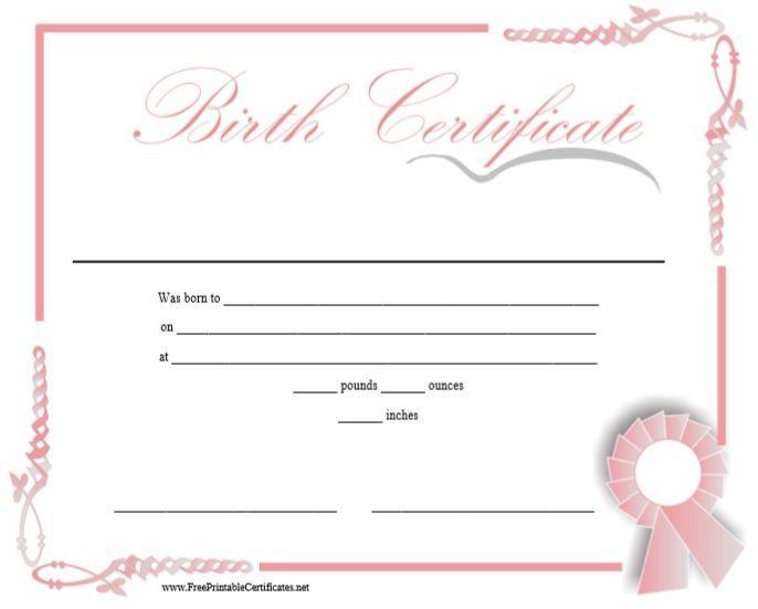 10 Free Printable Birth Certificate Templates (Word & PDF) Best