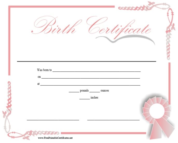 Fake Birth Certificate Maker Free - 15 Birth Certificate Templates Word Pdf á … Templatelab ...