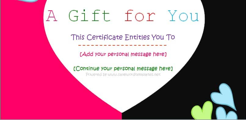 editable gift certificate
