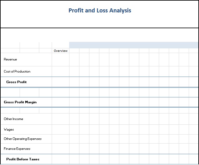 profit and loss excel template