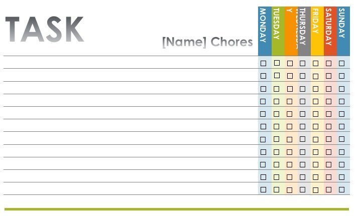 Chore Chart Template Pdf from www.bestcollections.org