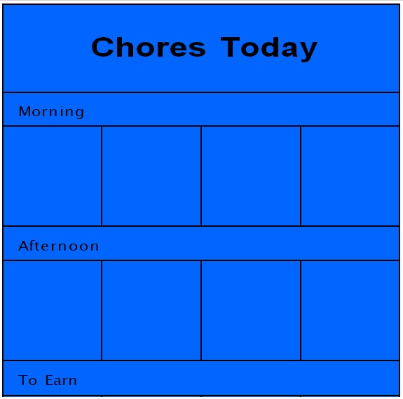 monthly chore chart template