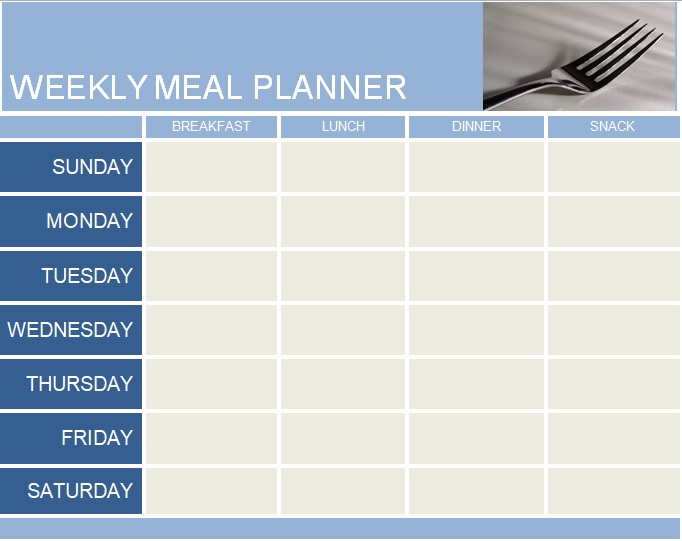 editable weekly meal planner template word