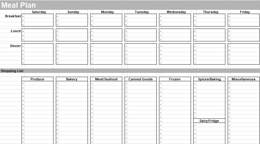 daily meal planner template