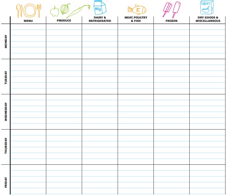 free meal planner template