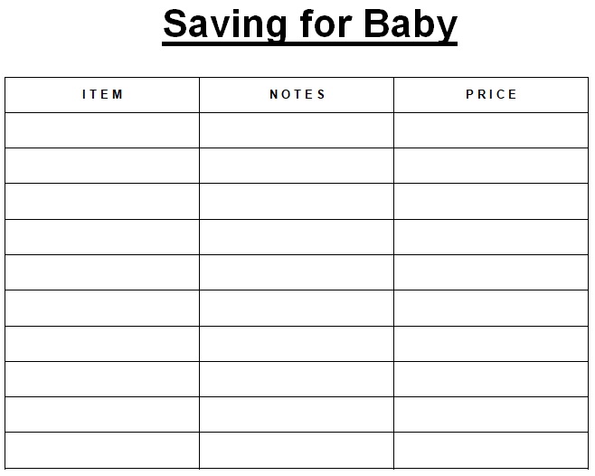 savings goal tracker word
