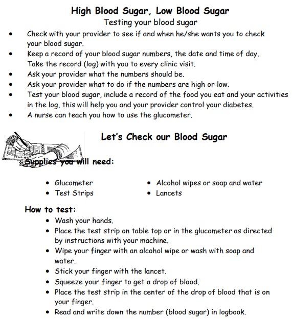 high and low blood sugar level chart template