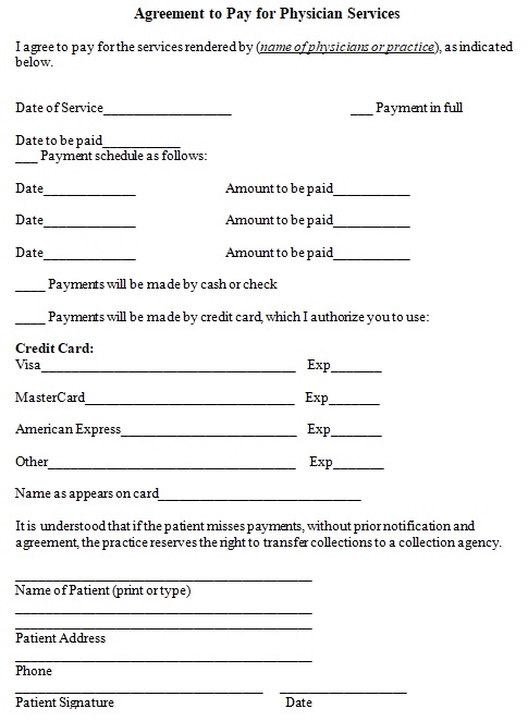 simple payment agreement form
