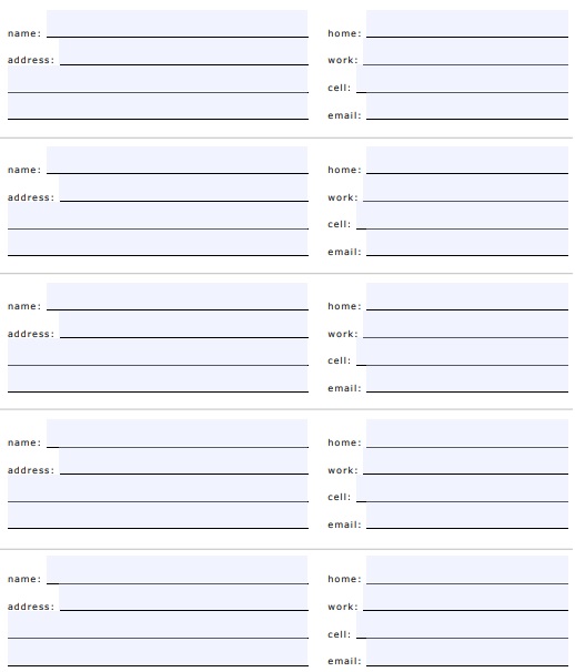 Free Printable Address Book Templates [PDF, Excel, Word]