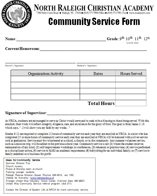 community service letter doc