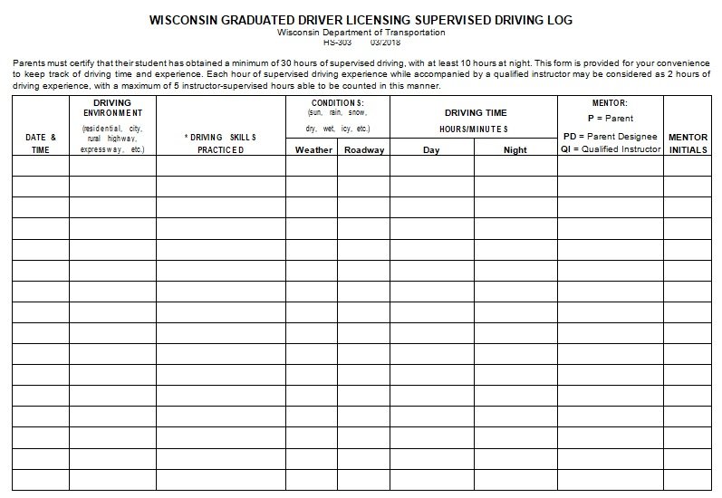 Driver Log Book Template