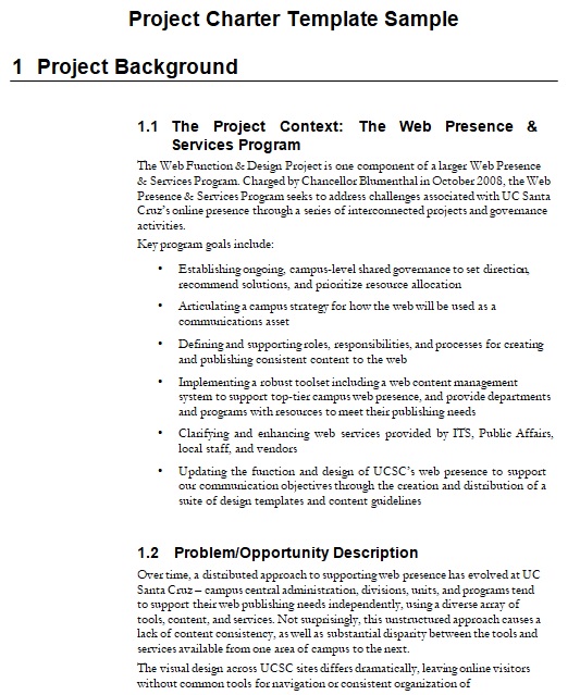 project charter template doc