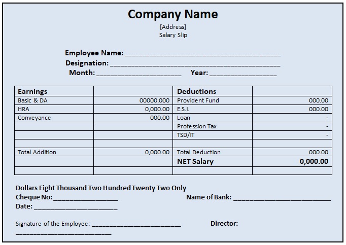 100 Free Salary Slip Templates For Corporate Excel Word Best