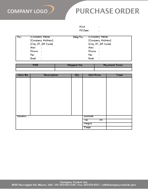 purchase order format download