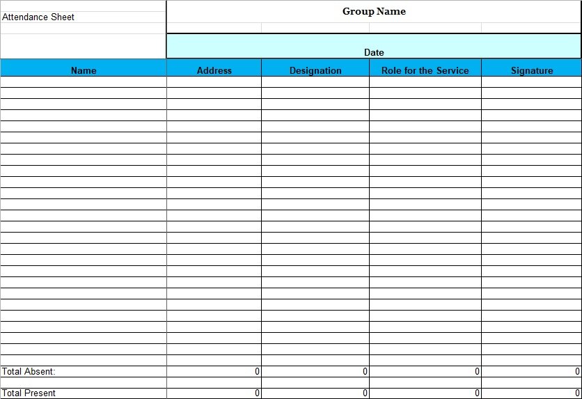 Free Printable Attendance Sheet Templates Daily Weekly Monthly