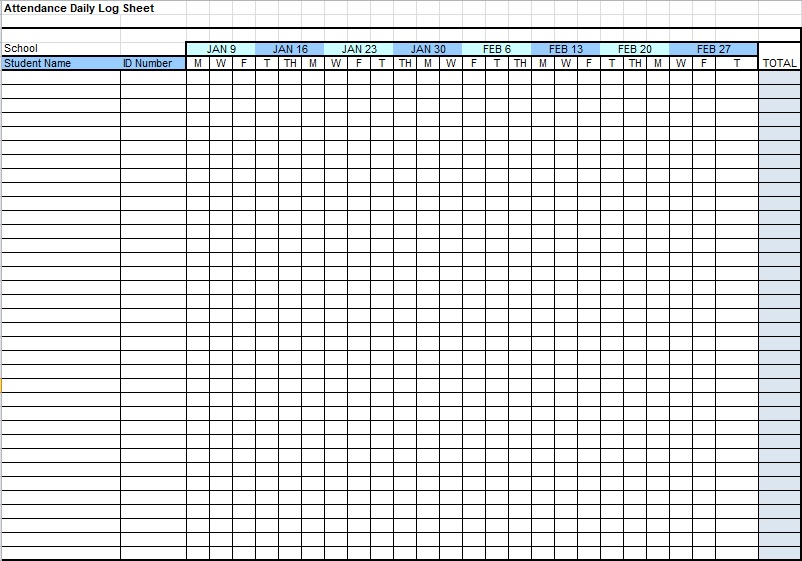 attendance sheet template