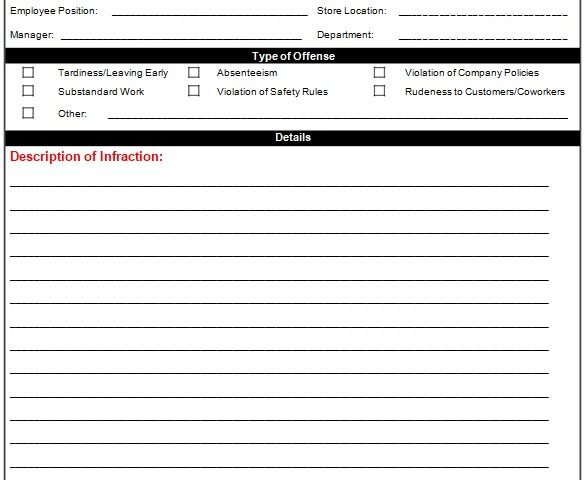 30+ Free Employee Warning Notice Form Templates (Word) - Best Collections