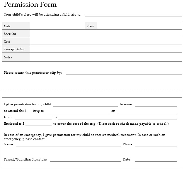 permission form