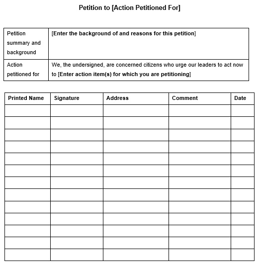 petition example