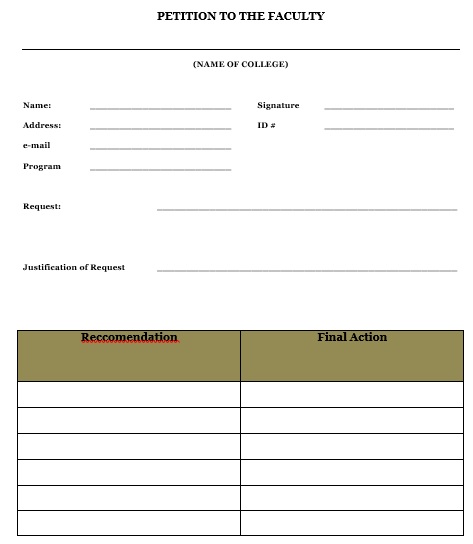 sample of petition template