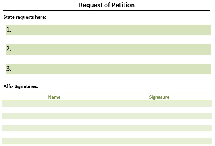 petition form template