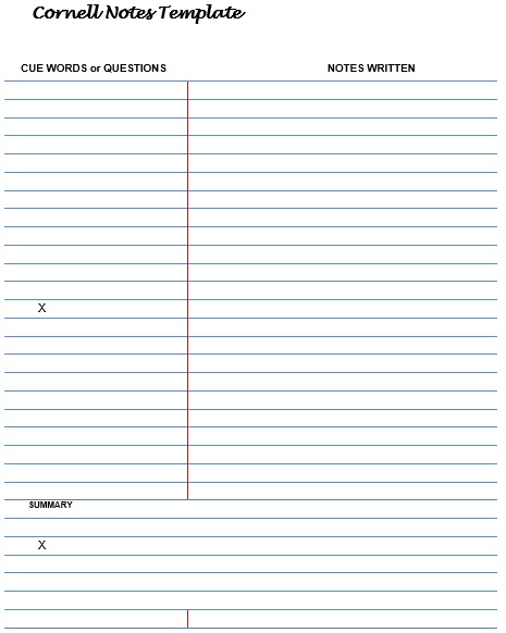 online note taking template