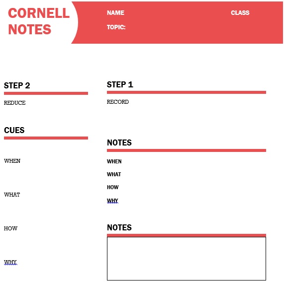 editable cornell notes
